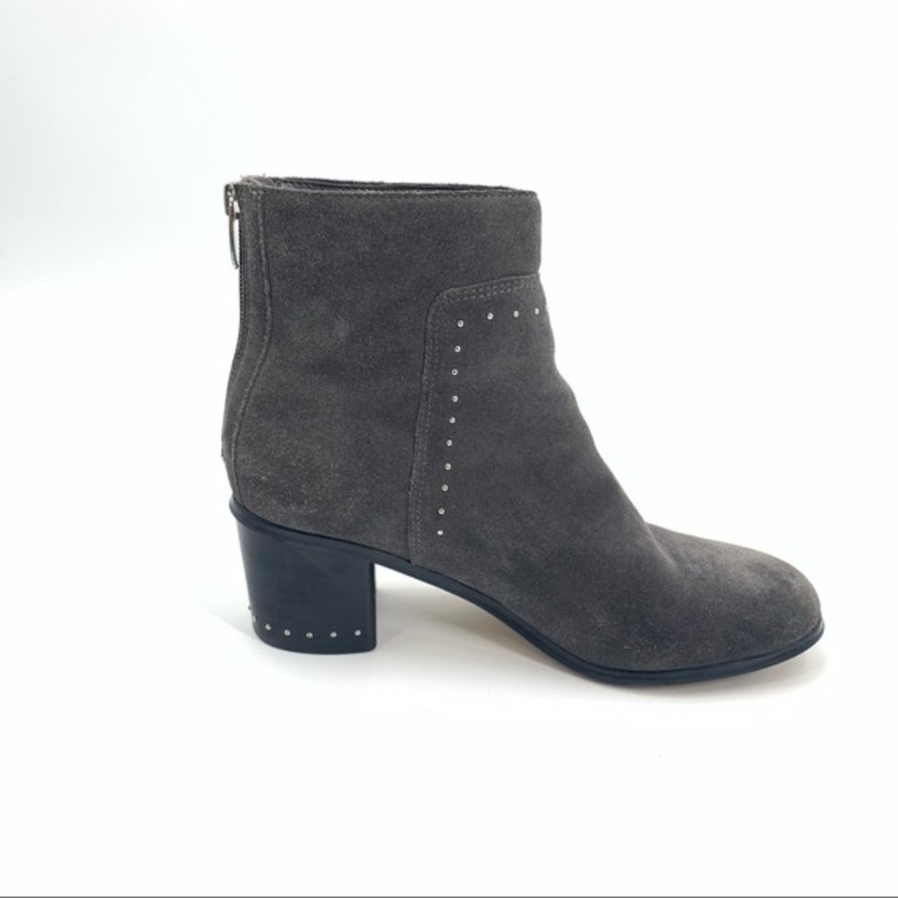 Marc Fisher Suede Ankle Boots Gray Studded